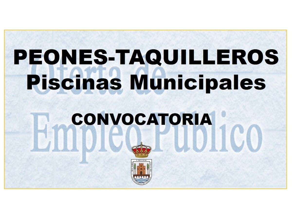 Oferta de empleo: Peones-taquilleros